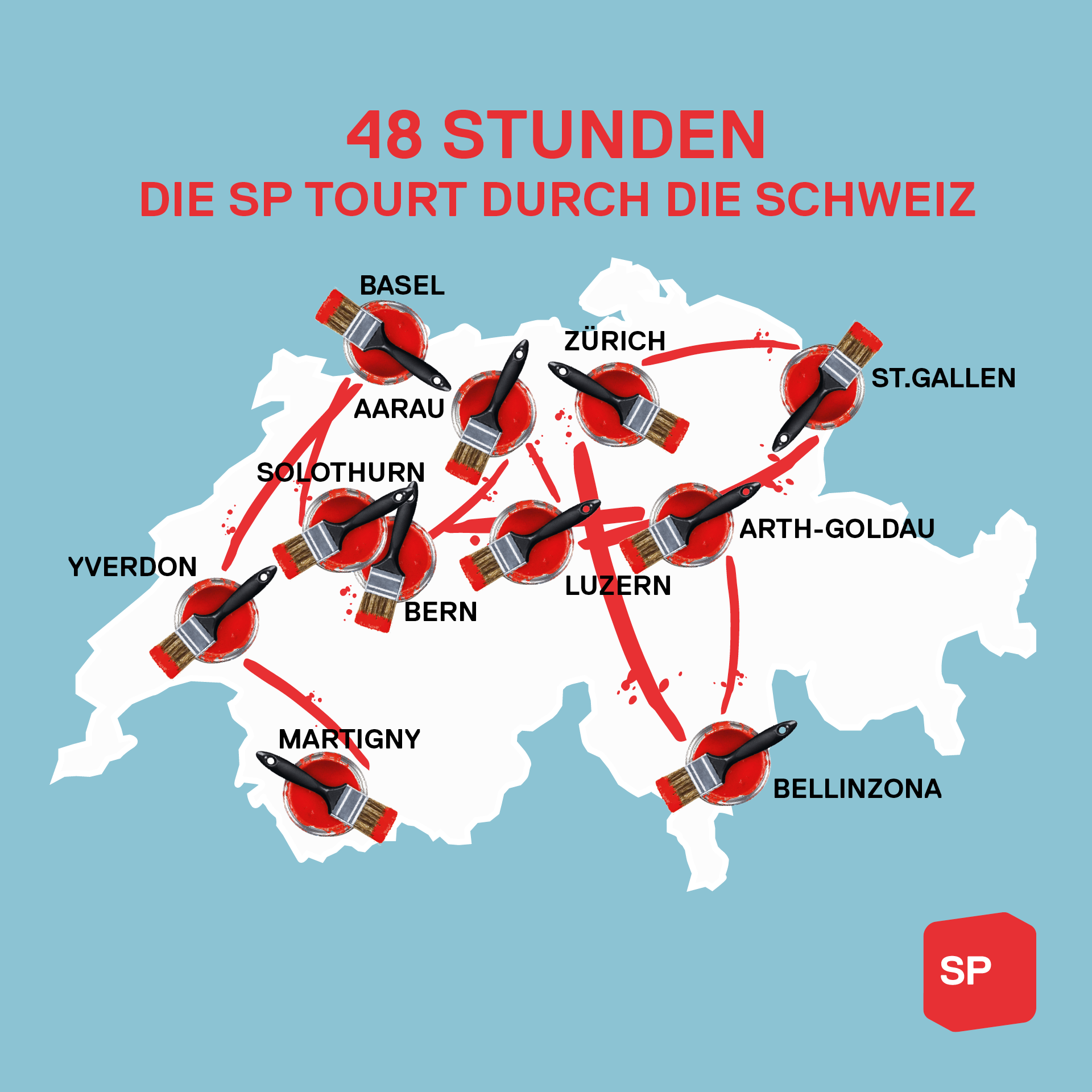 SP tourt in 48 Stunden mit dem Zug durch die Schweiz