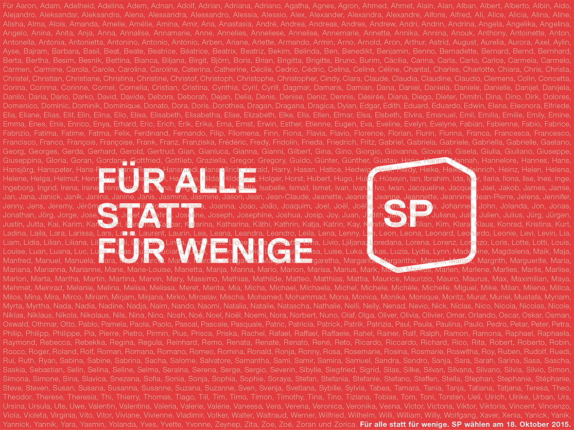 Für alle statt für wenige? Typisch SP!