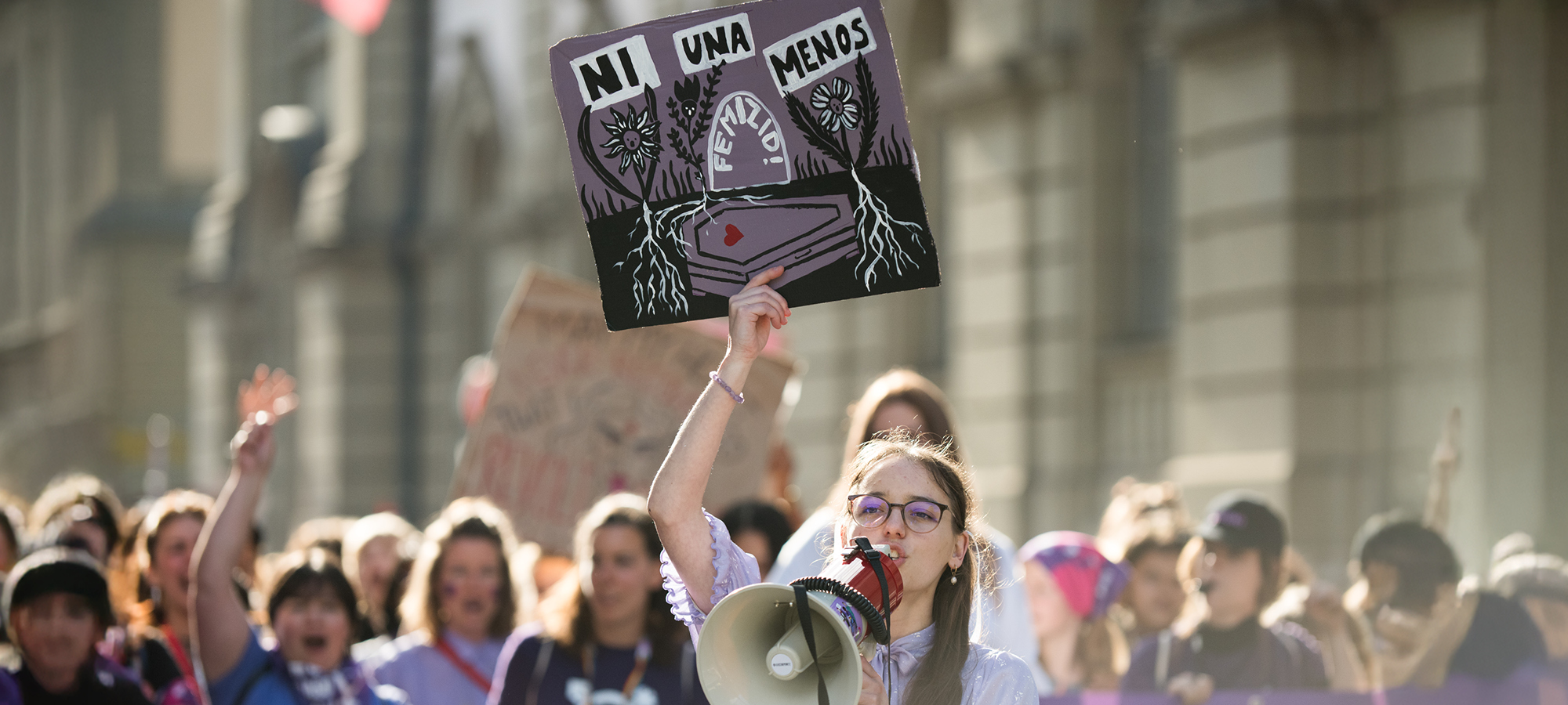 Gegen Femizide am Frauenstreik vom 14. Juni 2024.