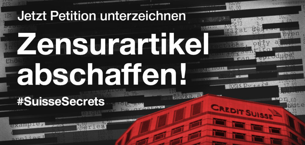 Bankenlobby stoppen: Zensurartikel abschaffen!