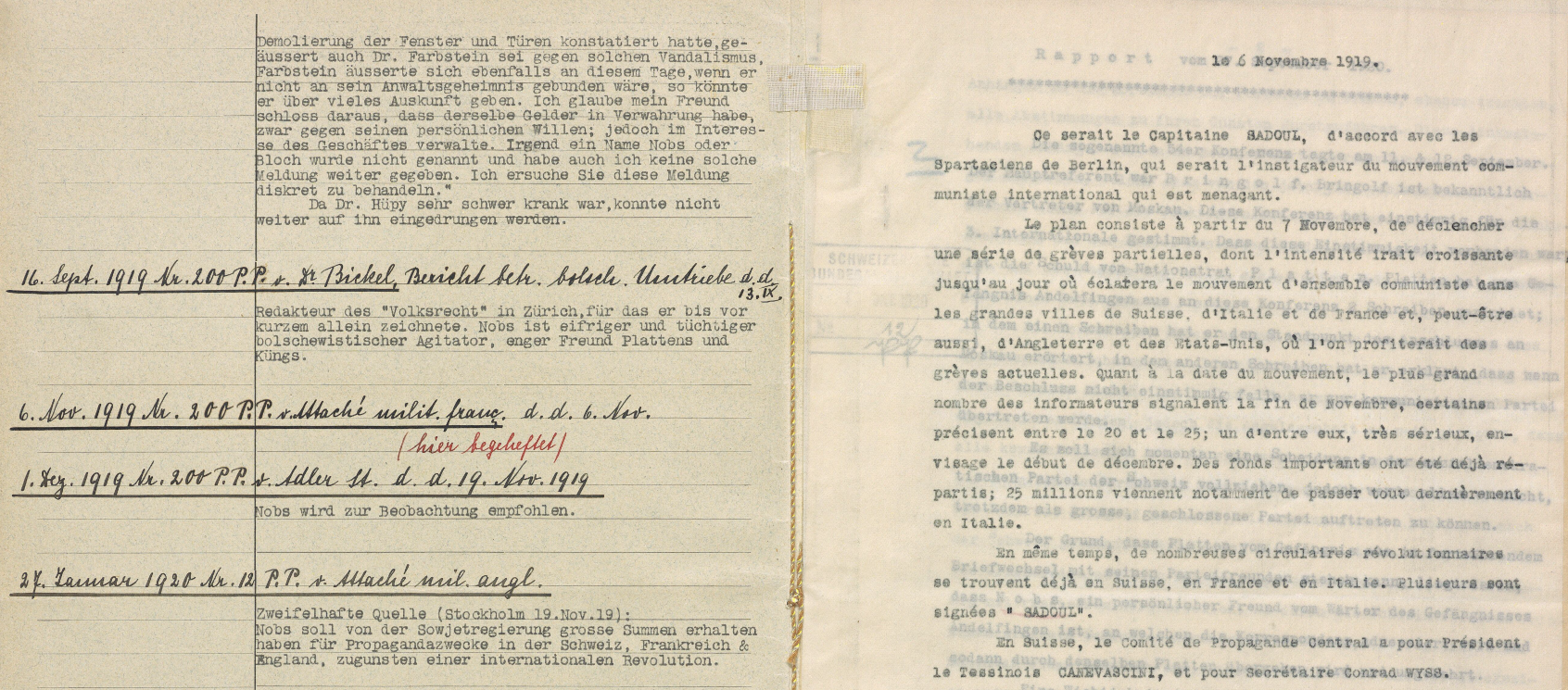 Auszug aus der Fiche von Bundesrat Ernst Nobs.