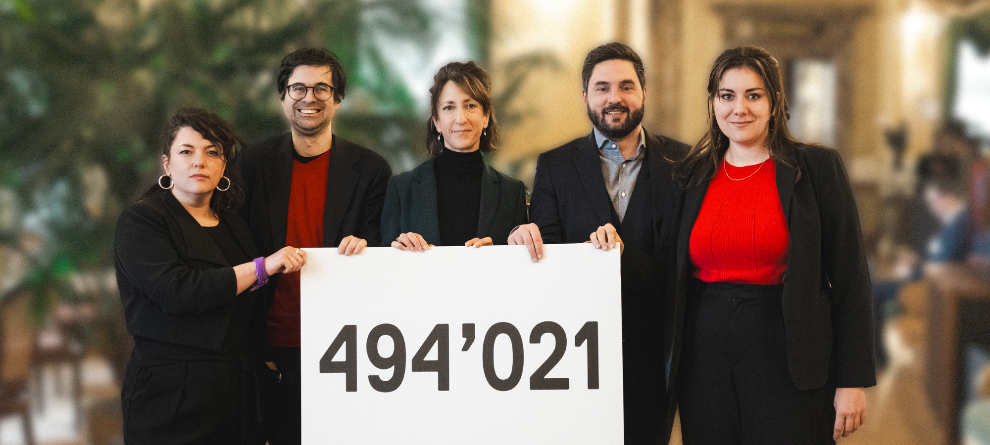 Sie machen im Bundeshaus Druck (v.l.n.r.): Tamara Funiciello, Samuel Bendahan, Jessica Jaccoud, Cédric Wermuth und Samira Marti.